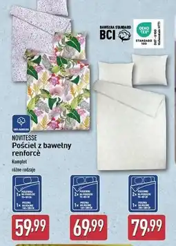 ALDI Pościel z bawełny renforce 200 x 220 + 2 70 80 cm Novitesse oferta