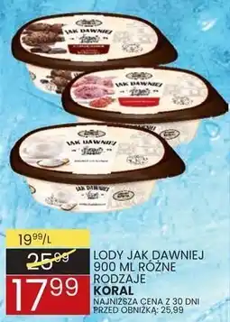 Wafelek Lody jak dawniej 900 ml różne rodzaje Koral oferta