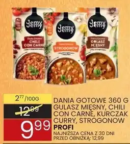 Wafelek Dania gotowe 360 g gulasz węgierski, chili con carne, kurczak curry, strogonow Profi oferta