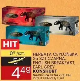 Wafelek Herbata cejlońska 25 szt. czarna, English Breakfast, Earl Grey Konsul oferta