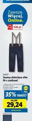 Lidl lupilu Jeansy dziecięce slim fit z szelkami oferta