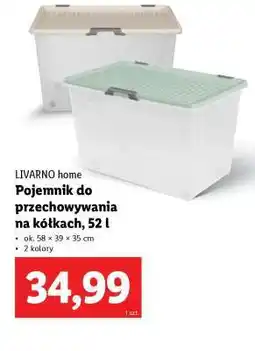 Lidl LIVARNO home Pojemnik do przechowywania na kółkach, 52 l oferta