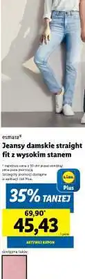 Lidl Jeansy damskie straight fit z wysokim stanem oferta