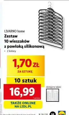Lidl LIVARNO home Zestaw 10 wieszaków z powłoką silikonową oferta