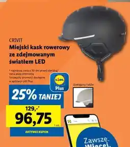 Lidl CRIVIT Miejski kask rowerowy ze zdejmowanym światłem LED oferta