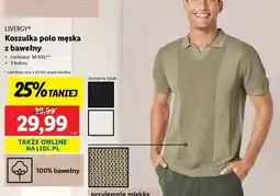 Lidl LIVERGY Koszulka polo męska z bawełny oferta