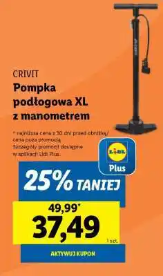Lidl CRIVIT Pompka podłogowa XL z manometrem oferta