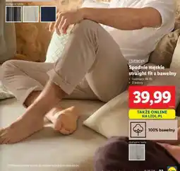 Lidl Spodnie męskie straight fit z bawełny oferta