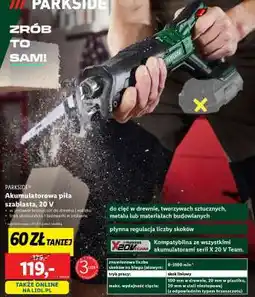 Lidl PARKSIDE Akumulatorowa piła szablasta, 20 V oferta