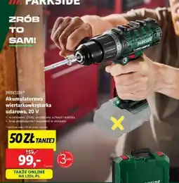 Lidl PARKSIDE Akumulatorowa wiertarkowkrętarka udarowa, 20 V oferta