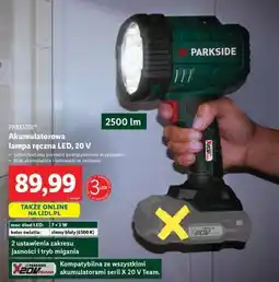 Lidl PARKSIDE Akumulatorowa lampa ręczna LED 20 V oferta
