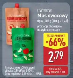 ALDI OWOLOVO Mus owocowy oferta