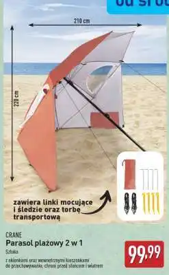 ALDI CRANE Parasol plażowy 2 w 1 oferta