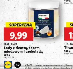 Lidl Lody z ricottą, sosem miodowym i czekoladą ITALIAMO oferta