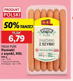 Lidl Pikok Pure Parówki z szynki XXL oferta