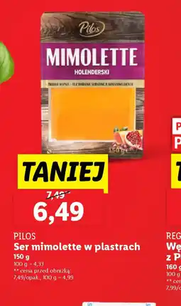 Lidl Ser mimolette w plastrach Pilos oferta