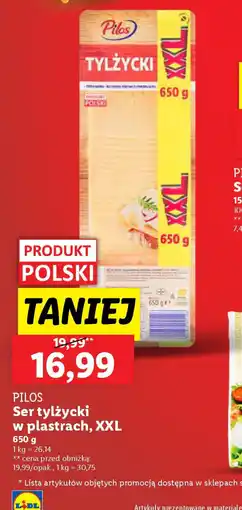 Lidl Ser tylżycki w plastrach Pilos oferta
