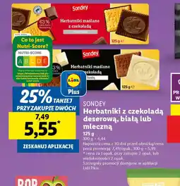 Lidl Herbatniki z czekoladą Sondey oferta