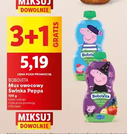 Lidl Mus owocowy Bobovita Swinka Peppa oferta