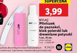 Lidl MYLAQ Pilniczek do paznokci, blok polerski lub drewniane patyczki oferta