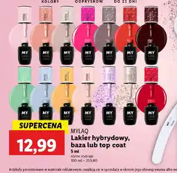 Lidl Lakier hybrydowy, baza lub top coat MYLAQ oferta