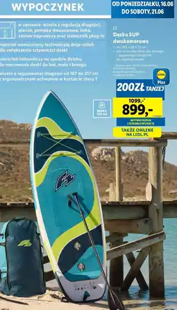 Lidl Deska do pływania sup dwukomorowa F2 oferta