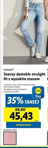 Lidl Jeansy damskie straight fit z wysokim stanem Esmara oferta
