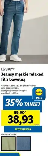 Lidl Jeansy męskie relaxed fit Livergy oferta