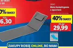 Lidl Mata kempingowa z podpórką pod plecy 161 x 53 2.5 cm Crivit oferta