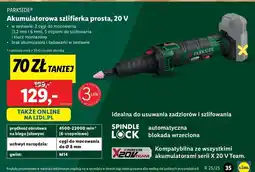 Lidl Szlifierka prosta 20v Parkside oferta
