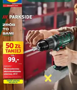Lidl Wiertarko-wkrętarka akumulatorowa z udarem 20 v Parkside oferta