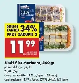 Biedronka Filety śledziowe po giżycku Marinero oferta