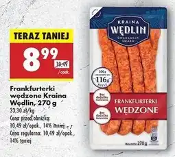 Biedronka Franfurterki wędzone Kraina Wędlin oferta