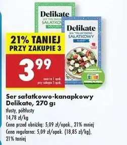 Biedronka Ser sałatkowy typu greckiego tłusty Delikate oferta