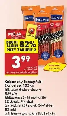 Biedronka Kabanosy drobiowe Tarczyński Exclusive oferta