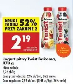 Biedronka Jogurt owoce leśne Bakoma Twist oferta
