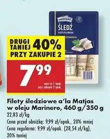 Biedronka Filety śledziowe a'la matjas w oleju Marinero oferta