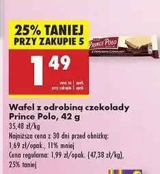 Biedronka Wafelk z odrobiną czekolady Prince Polo oferta