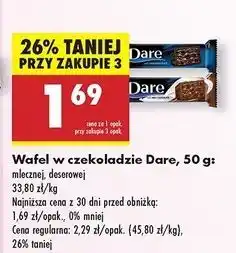 Biedronka Wafelek w czekoladzie mlecznej Eti Dare oferta