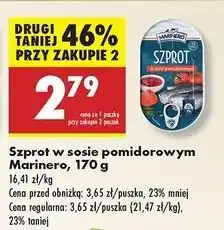 Biedronka Szprot w sosie pomidorowym Marinero oferta