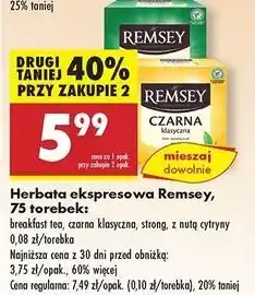 Biedronka Herbata czarna z nutą cytryny Remsey oferta