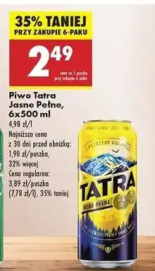 Biedronka Piwo Tatra Jasne Pełne oferta