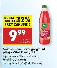 Biedronka Sok pomarańcza-grejpfrut-pitaja Vital Fresh oferta