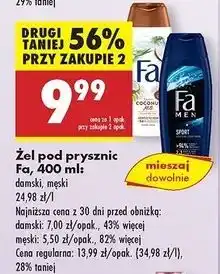 Biedronka Żel pod prysznic sport Fa Men oferta