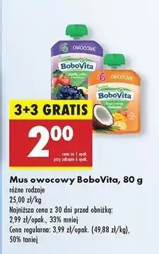 Biedronka Mus jagody i jabłka z bananem Bobovita oferta