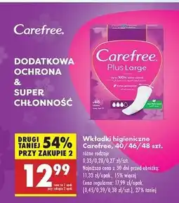 Biedronka Wkładki large Carefree Plus oferta