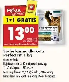 Biedronka Karma dla kota sterile 1+ Perfect Fit oferta