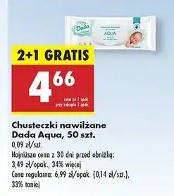 Biedronka Chusteczki nawilżane aqua Dada oferta