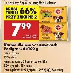 Biedronka Karma dla psa w galaretce kurczak z warzywami + wołowina Pedigree Vital oferta