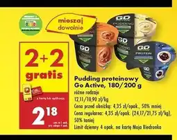 Biedronka Pudding panna cotta z wsadem jagodowym Go Active oferta